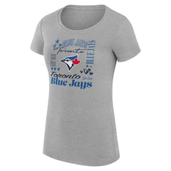 MLB Toronto Blue Jays G-III 4Her by Carl Banks Women's Super-Slim Fit Lightweight Collage Team Graphic Crew Neck T-Shirt