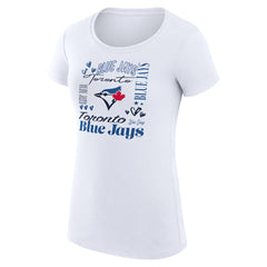 MLB Toronto Blue Jays G-III 4Her by Carl Banks Women's Super-Slim Fit Lightweight Collage Team Graphic Crew Neck T-Shirt