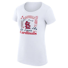 MLB St. Louis Cardinals G-III 4Her by Carl Banks Women's Super-Slim Fit Lightweight Collage Team Graphic Crew Neck T-Shirt