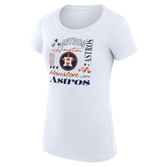 MLB Houston Astros G-III 4Her by Carl Banks Women's Super-Slim Fit Lightweight Collage Team Graphic Crew Neck T-Shirt