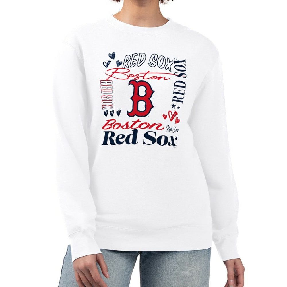 MLB Boston Red Sox G-III 4Her by Carl Banks Women's Collage Team Graphic Fleece Pullover Hoodie