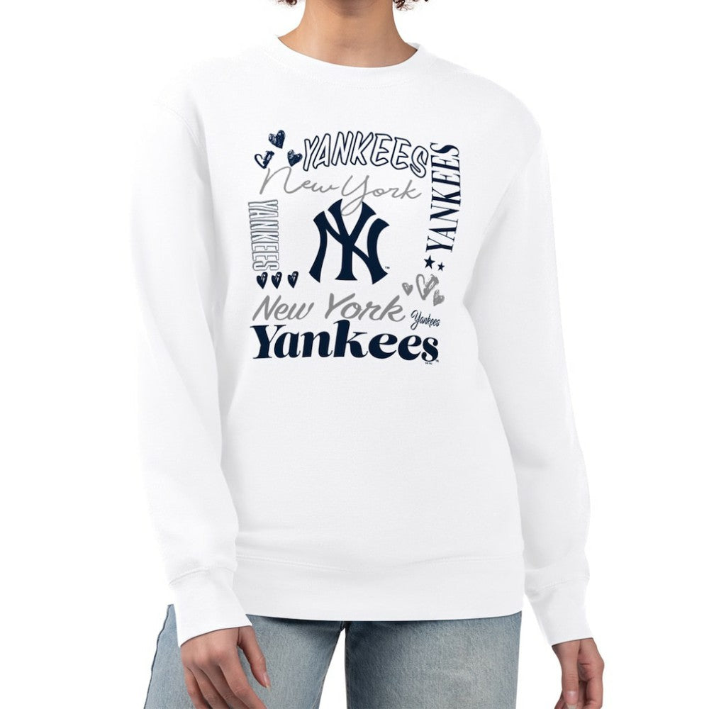 MLB New York Yankees G-III 4Her by Carl Banks Women's Collage Team Graphic Fleece Pullover Hoodie