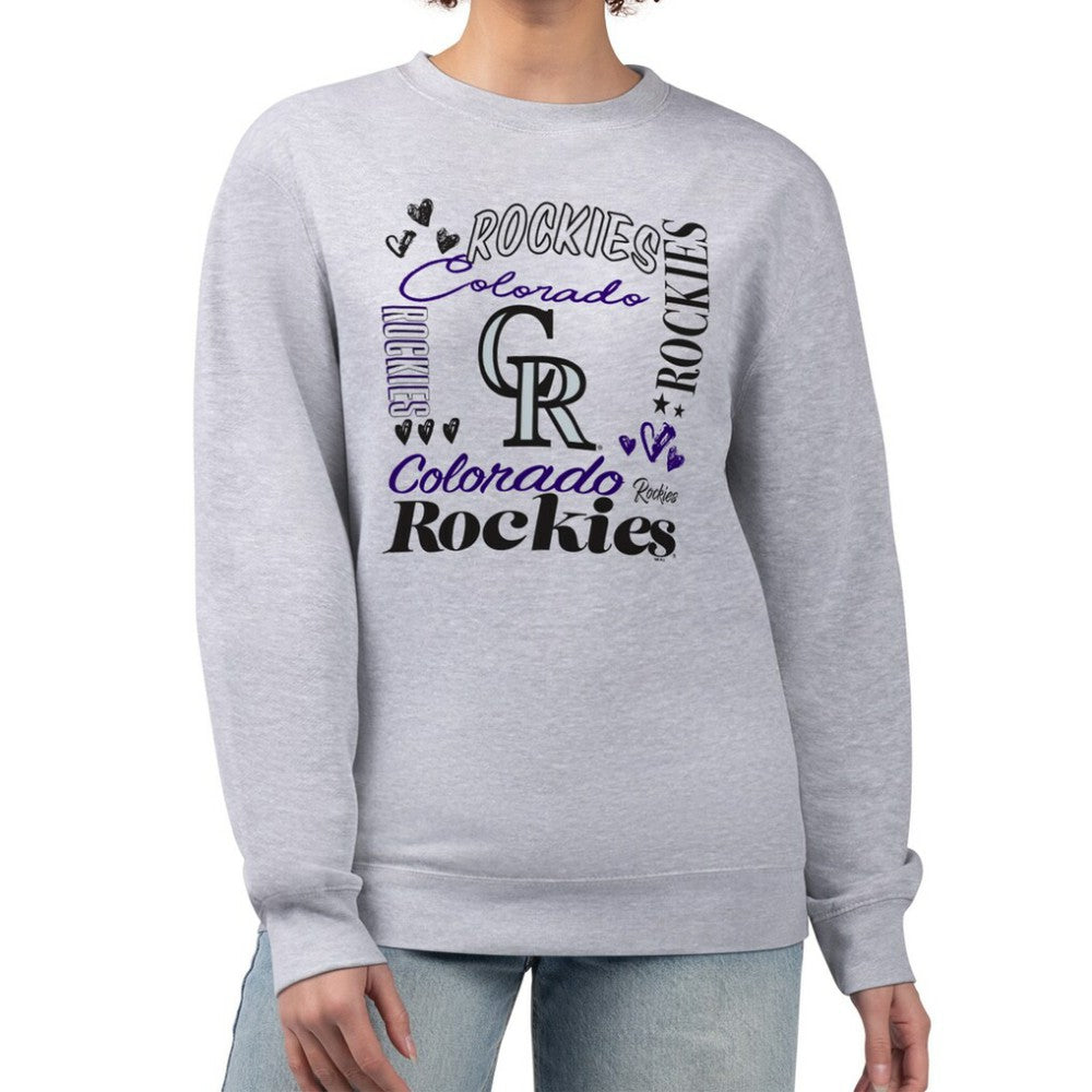 MLB Colorado Rockies G-III 4Her by Carl Banks Women's Collage Team Graphic Fleece Pullover Hoodie