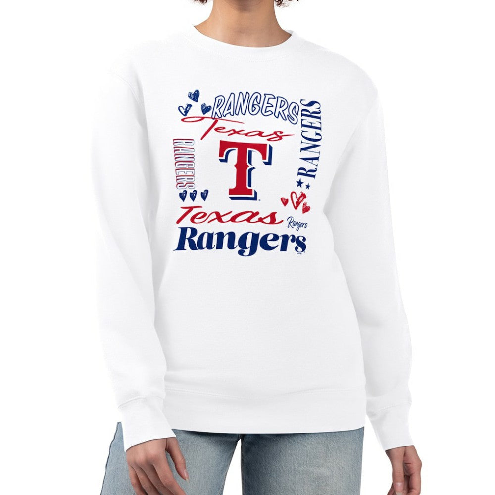 MLB Texas Rangers G-III 4Her by Carl Banks Women's Collage Team Graphic Fleece Pullover Hoodie