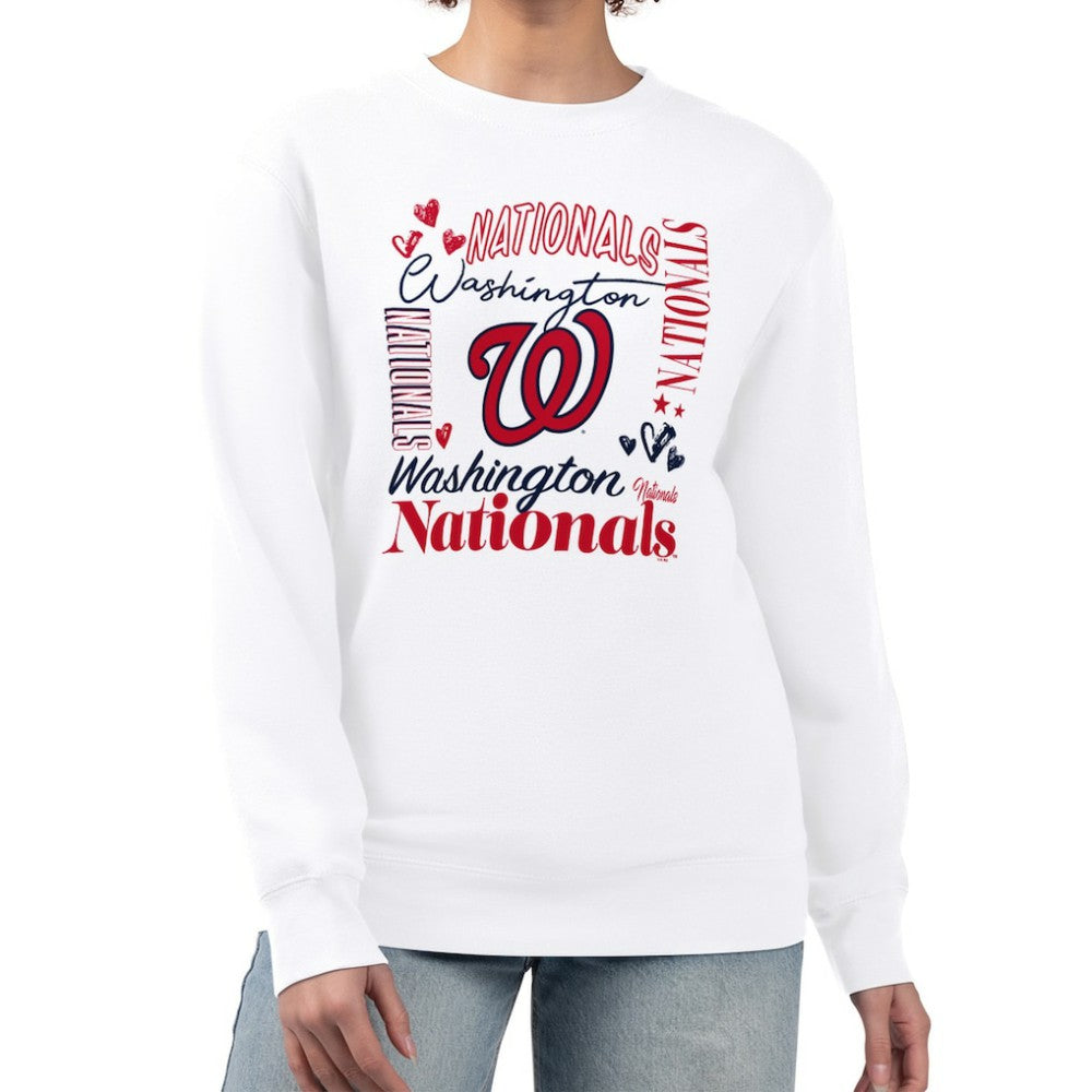 MLB Washington Nationals G-III 4Her by Carl Banks Women's Collage Team Graphic Fleece Pullover Hoodie
