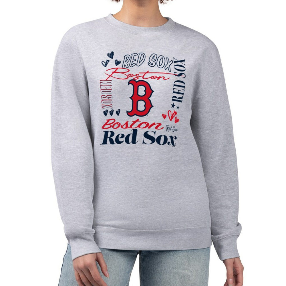 MLB Boston Red Sox G-III 4Her by Carl Banks Women's Collage Team Graphic Fleece Pullover Hoodie