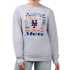 MLB New York Mets G-III 4Her by Carl Banks Women's Collage Team Graphic Fleece Pullover Hoodie