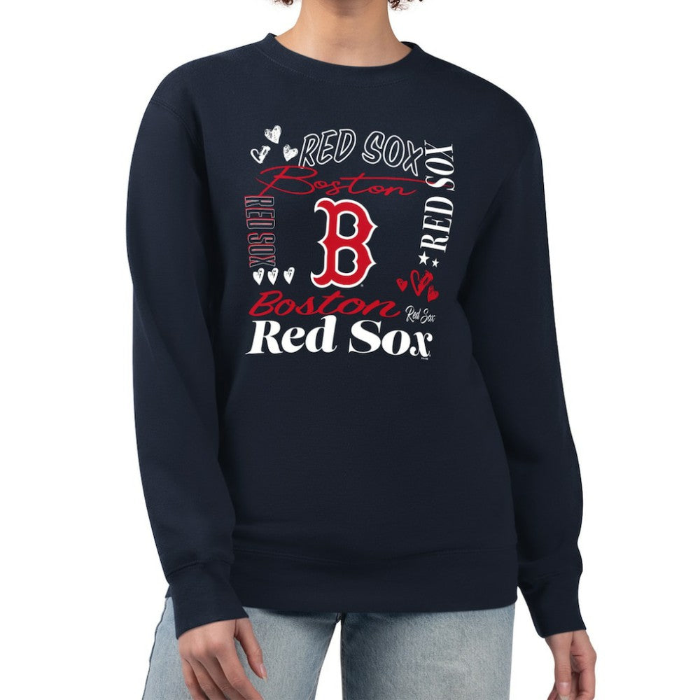 MLB Boston Red Sox G-III 4Her by Carl Banks Women's Collage Team Graphic Fleece Pullover Hoodie