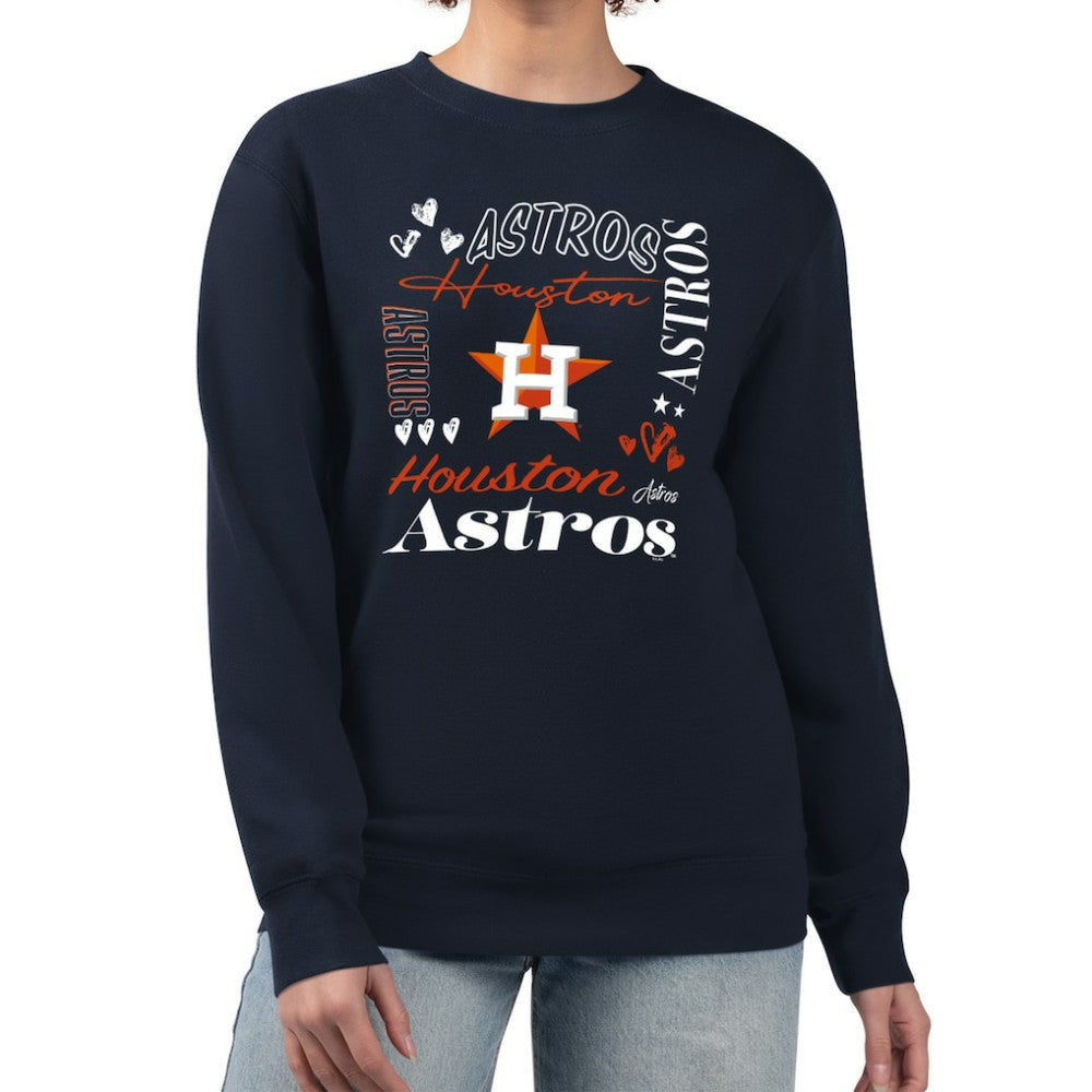 MLB Houston Astros G-III 4Her by Carl Banks Women's Collage Team Graphic Fleece Pullover Hoodie