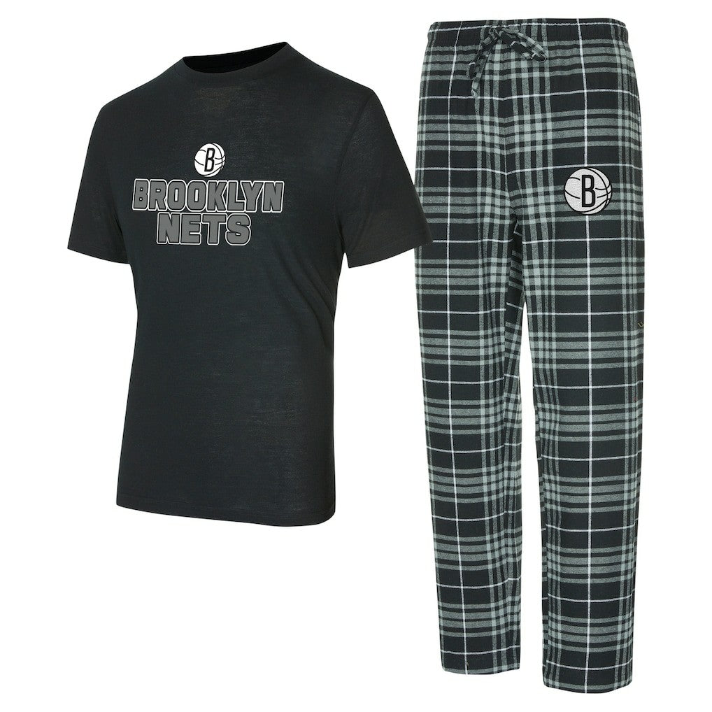 NBA Brooklyn Nets Concepts Sport Vector Top & Flannel Pants Sleep Set