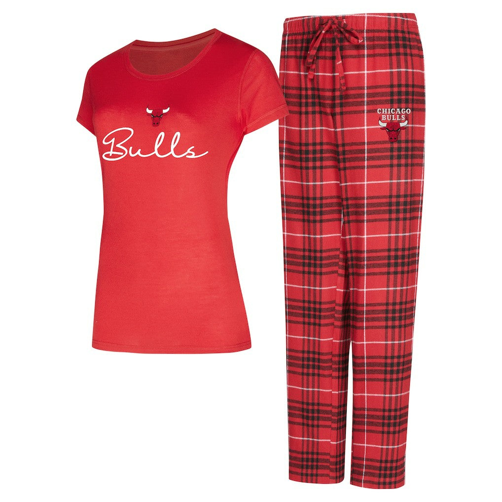 NBA Chicago Bulls Concepts Sport Women's Vector Top & Flannel Pants Sleep Set