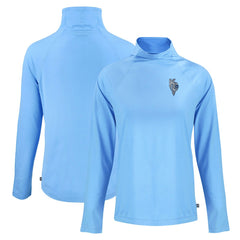 MLB Kansas City Royals Cutter & Buck Women's City Connect Coastline Epic Comfort Eco Recycled Funnel Neck Raglan Pullover Top