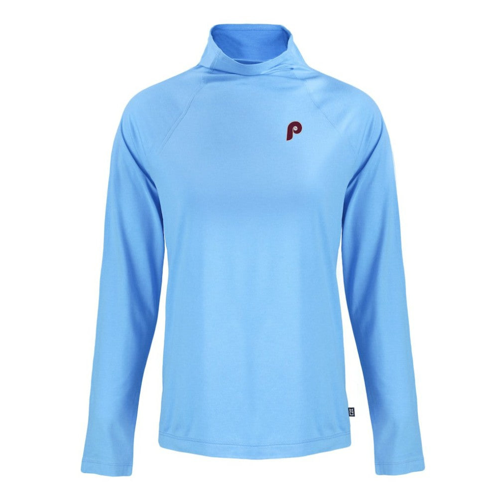 MLB Philadelphia Phillies Cutter & Buck Women's Cooperstown Collection Coastline Epic Comfort Eco Recycled Funnel Neck Raglan Pullover Top