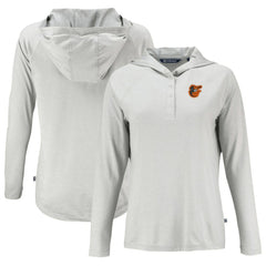 MLB Baltimore Orioles Cutter & Buck Women's  Coastline Epic Comfort Eco Recycled Hoodie Raglan Long Sleeve T-Shirt