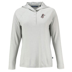 MLB Cincinnati Reds Cutter & Buck Women's Cooperstown Collection Coastline Epic Comfort Eco Recycled Hoodie Raglan Long Sleeve T-Shirt