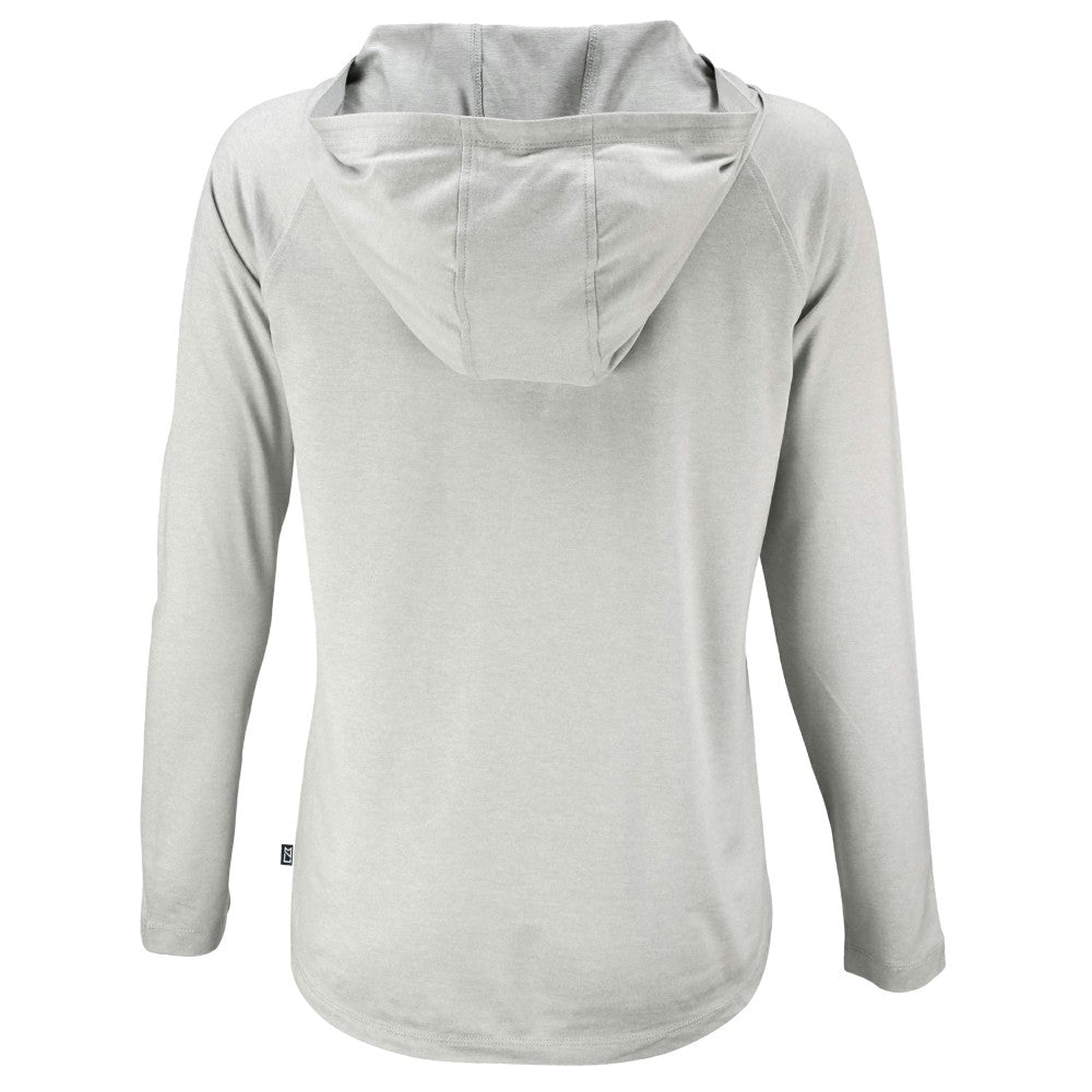 MLB Cincinnati Reds Cutter & Buck Women's Cooperstown Collection Coastline Epic Comfort Eco Recycled Hoodie Raglan Long Sleeve T-Shirt