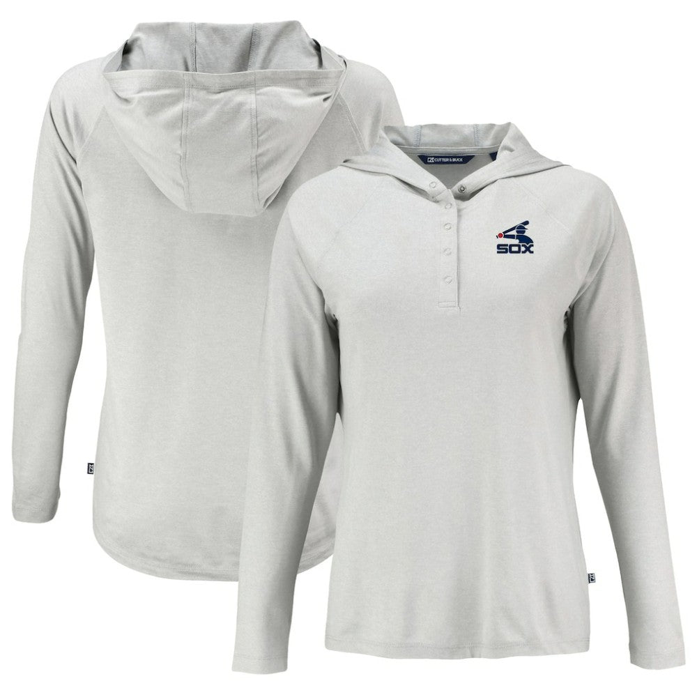 MLB Chicago White Sox Cutter & Buck Women's Cooperstown Collection Coastline Epic Comfort Eco Recycled Hoodie Raglan Long Sleeve T-Shirt
