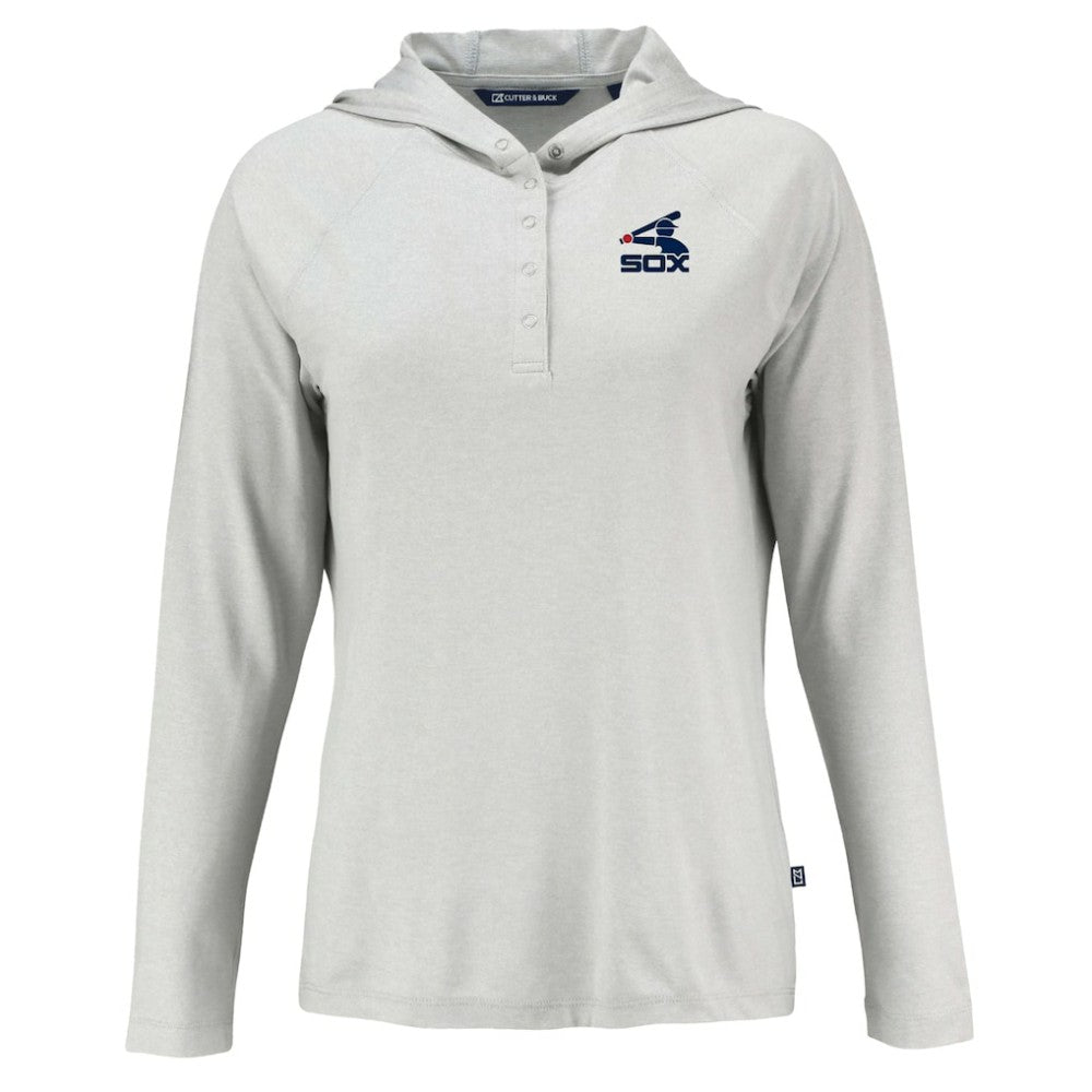 MLB Chicago White Sox Cutter & Buck Women's Cooperstown Collection Coastline Epic Comfort Eco Recycled Hoodie Raglan Long Sleeve T-Shirt