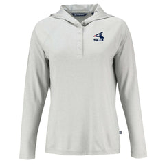 MLB Chicago White Sox Cutter & Buck Women's Cooperstown Collection Coastline Epic Comfort Eco Recycled Hoodie Raglan Long Sleeve T-Shirt