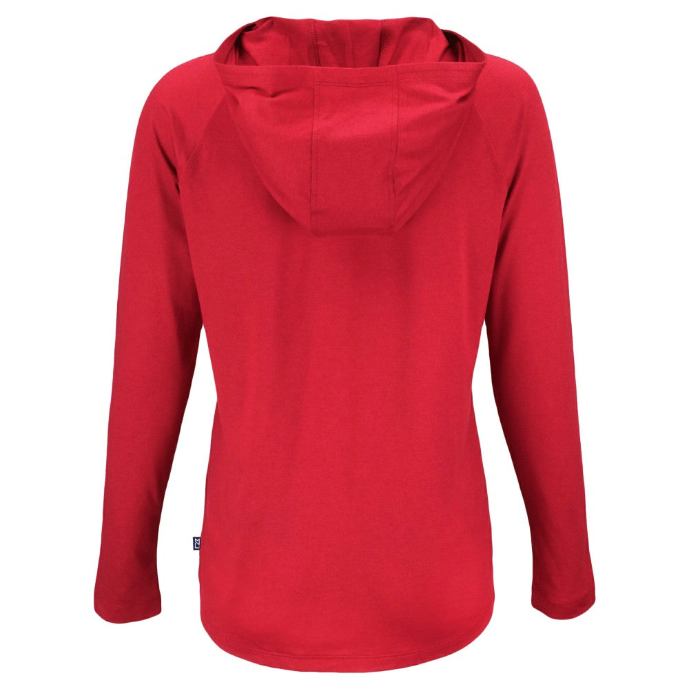 MLB Cincinnati Reds Cutter & Buck Women's Stars And Stripes Coastline Epic Comfort Eco Recycled Hoodie Raglan Long Sleeve T-Shirt