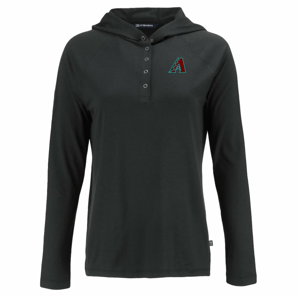 MLB Arizona Diamondbacks Cutter & Buck Women's  Coastline Epic Comfort Eco Recycled Hoodie Raglan Long Sleeve T-Shirt