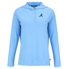 MLB Atlanta Braves Cutter & Buck Women's  Coastline Epic Comfort Eco Recycled Hoodie Raglan Long Sleeve T-Shirt