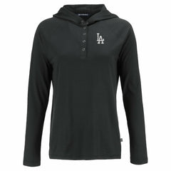 MLB Los Angeles Dodgers Cutter & Buck Women's  Coastline Epic Comfort Eco Recycled Hoodie Raglan Long Sleeve T-Shirt