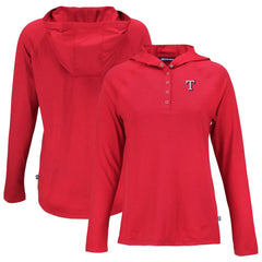 MLB Texas Rangers Cutter & Buck Women's  Coastline Epic Comfort Eco Recycled Hoodie Raglan Long Sleeve T-Shirt