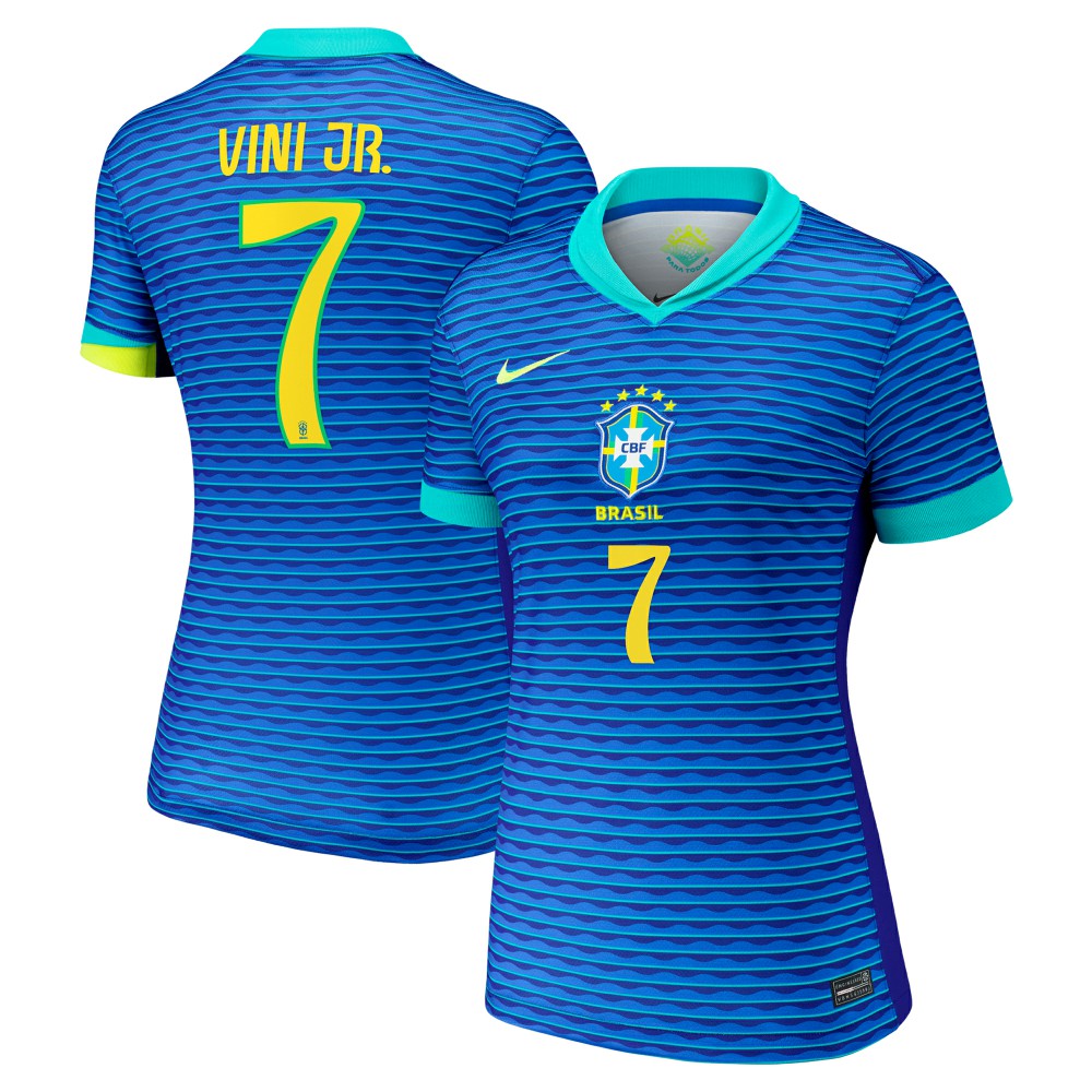 Vini Jr. Brazil National Team Women's 2024 Away Replica Jersey - Nike Blue