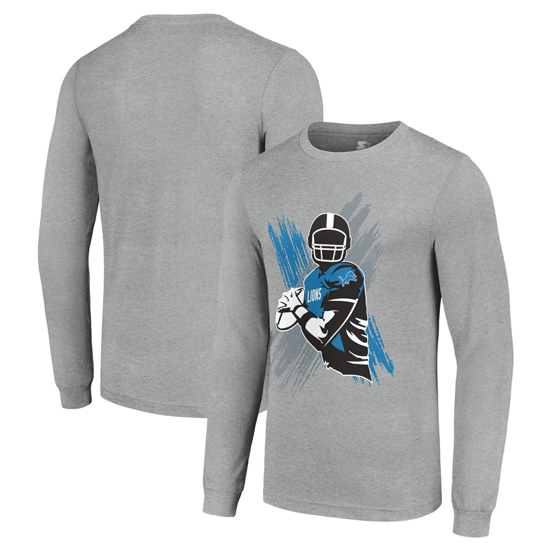 Starter Player X Logo Graphic Long Sleeve T-Shirt - Detroit Lions