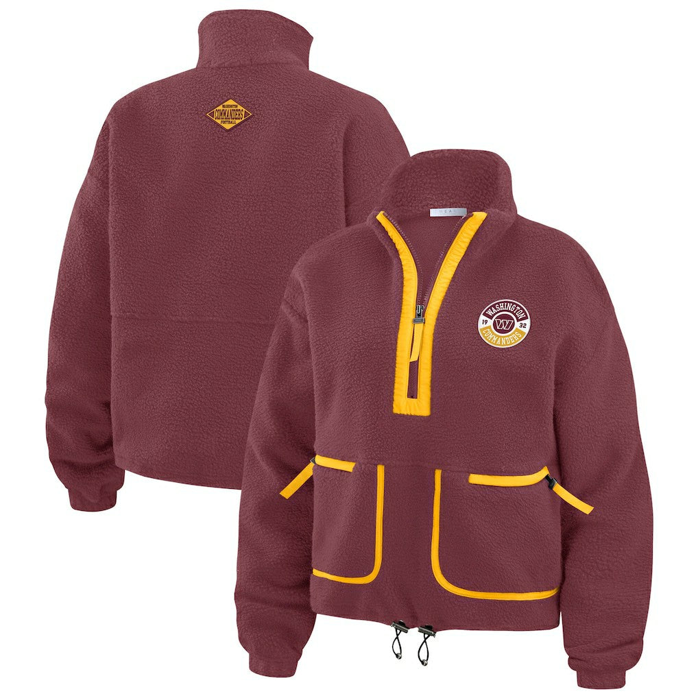 WEAR by Erin Andrews Women's Polar Fleece Half-Zip Jacket - Washington Commanders