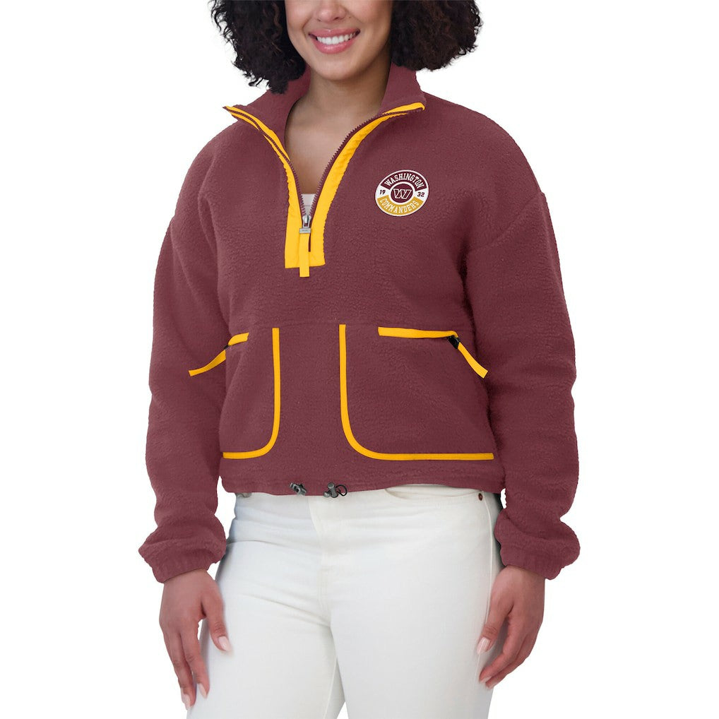 WEAR by Erin Andrews Women's Polar Fleece Half-Zip Jacket - Washington Commanders