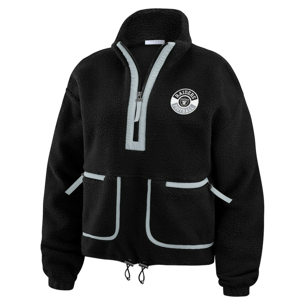 WEAR by Erin Andrews Women's Polar Fleece Half-Zip Jacket - Las Vegas Raiders