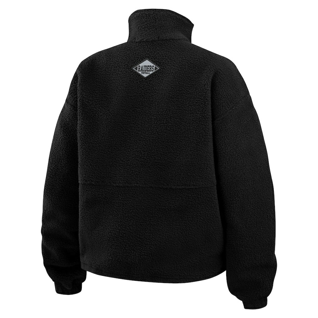 WEAR by Erin Andrews Women's Polar Fleece Half-Zip Jacket - Las Vegas Raiders