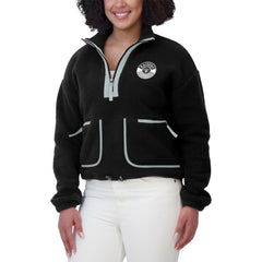 WEAR by Erin Andrews Women's Polar Fleece Half-Zip Jacket - Las Vegas Raiders