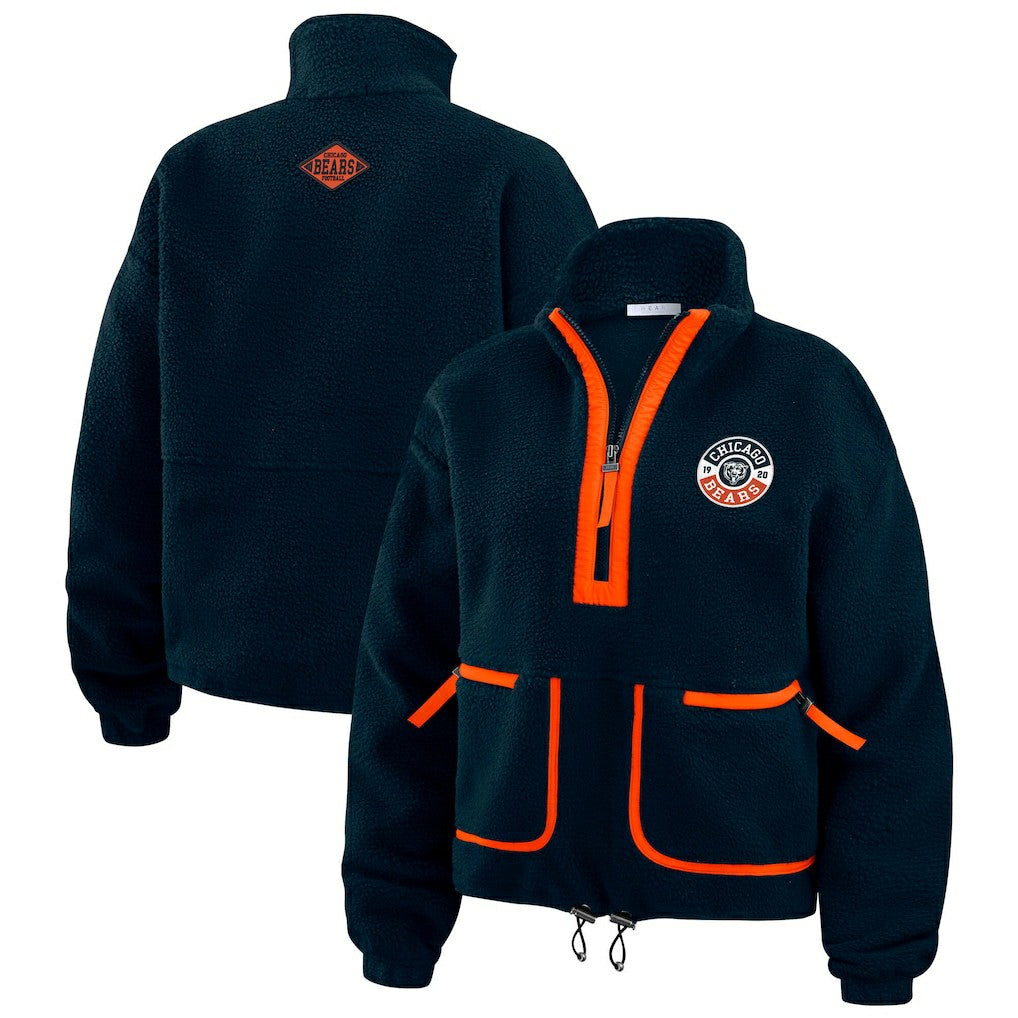 WEAR by Erin Andrews Women's Polar Fleece Half-Zip Jacket - Chicago Bears