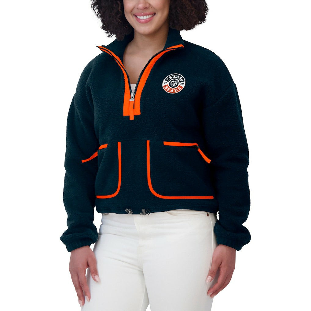 WEAR by Erin Andrews Women's Polar Fleece Half-Zip Jacket - Chicago Bears
