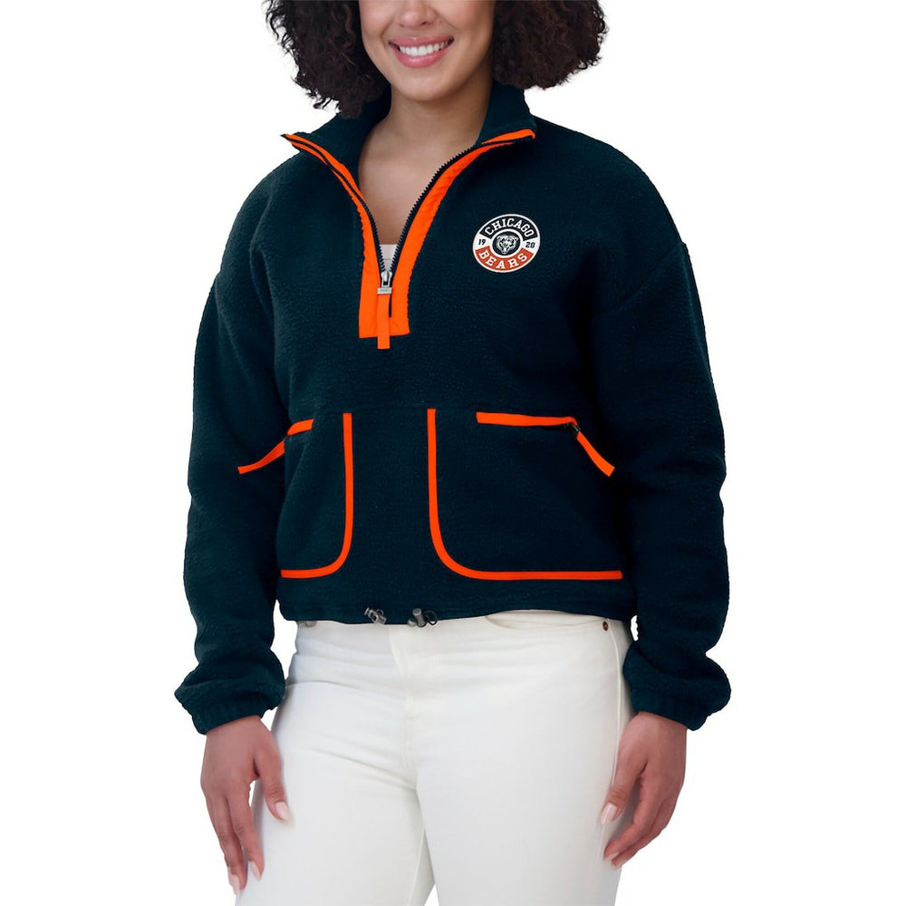 WEAR by Erin Andrews Women's Polar Fleece Half-Zip Jacket - Chicago Bears