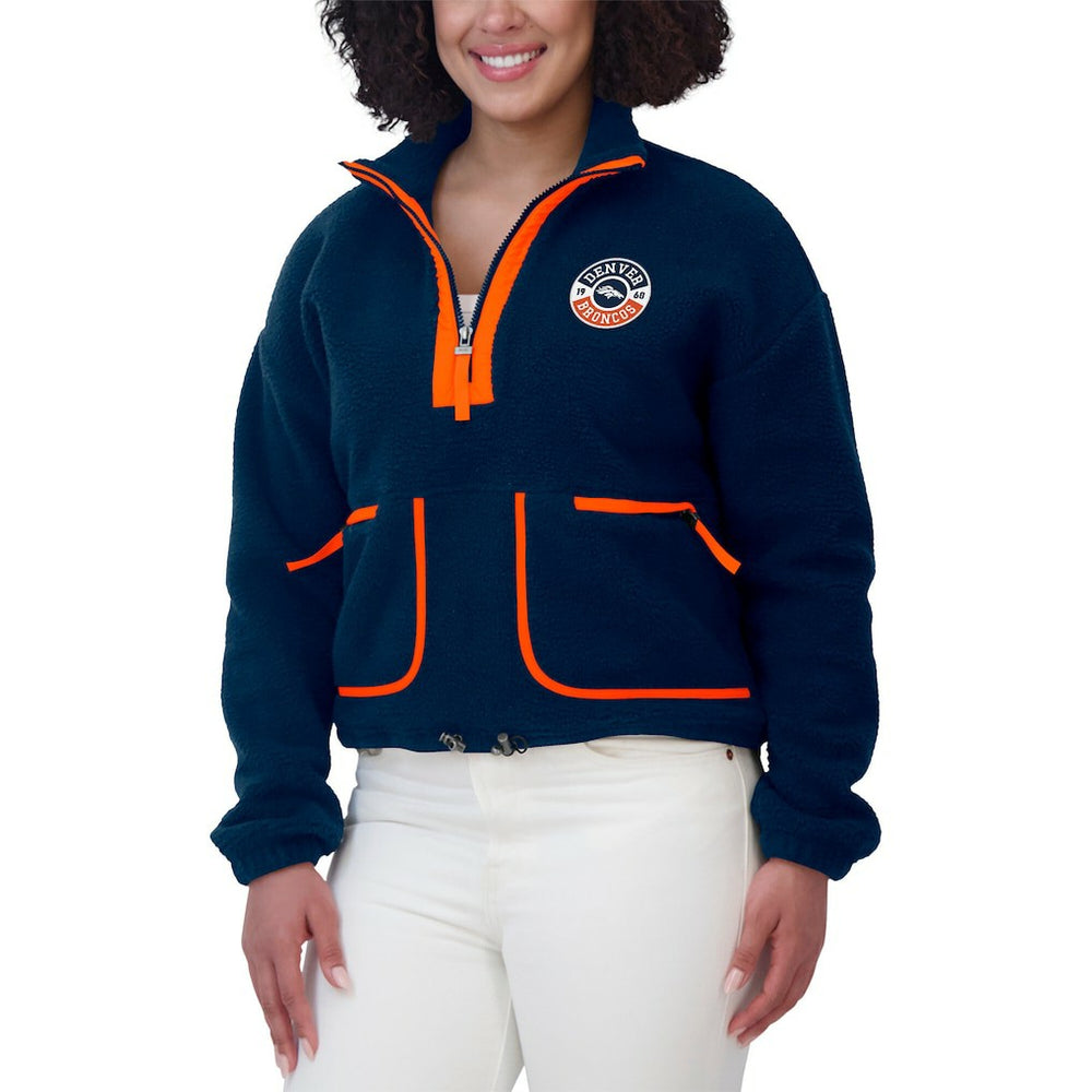 WEAR by Erin Andrews Women's Polar Fleece Half-Zip Jacket - Denver Broncos