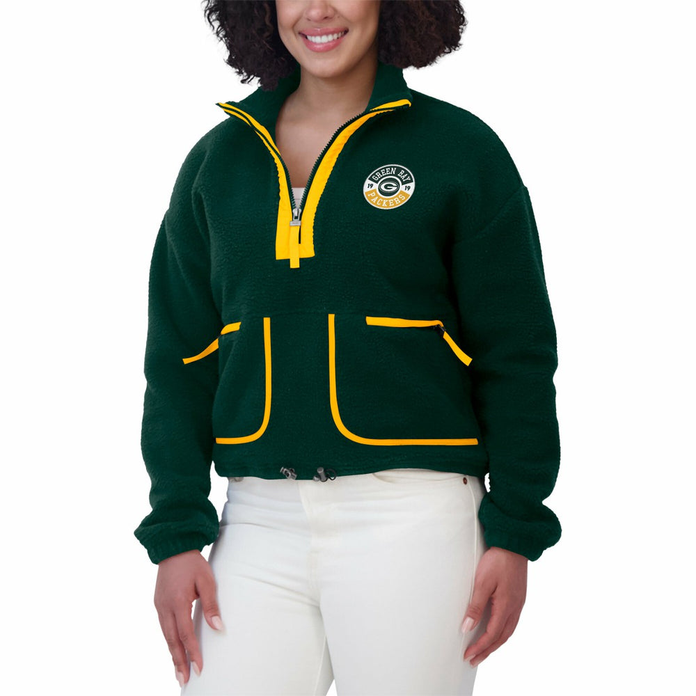 WEAR by Erin Andrews Women's Polar Fleece Half-Zip Jacket - Green Bay Packers