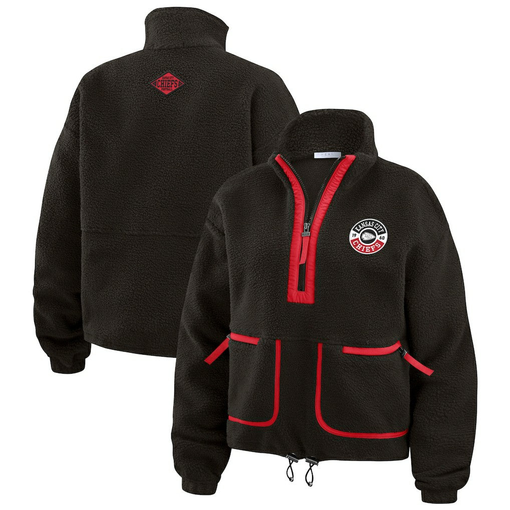 WEAR by Erin Andrews Women's Polar Fleece Half-Zip Jacket - Kansas City Chiefs