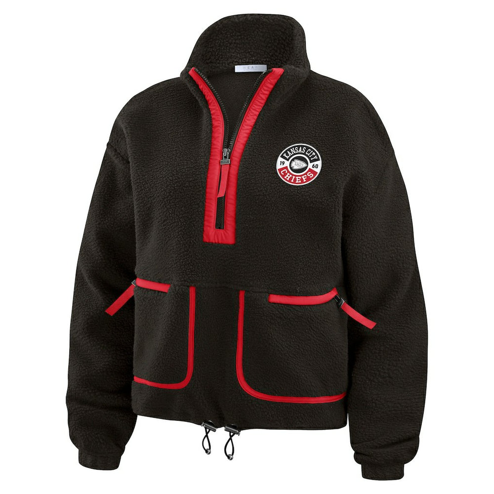 WEAR by Erin Andrews Women's Polar Fleece Half-Zip Jacket - Kansas City Chiefs