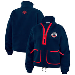 WEAR by Erin Andrews Women's Polar Fleece Half-Zip Jacket - New England Patriots