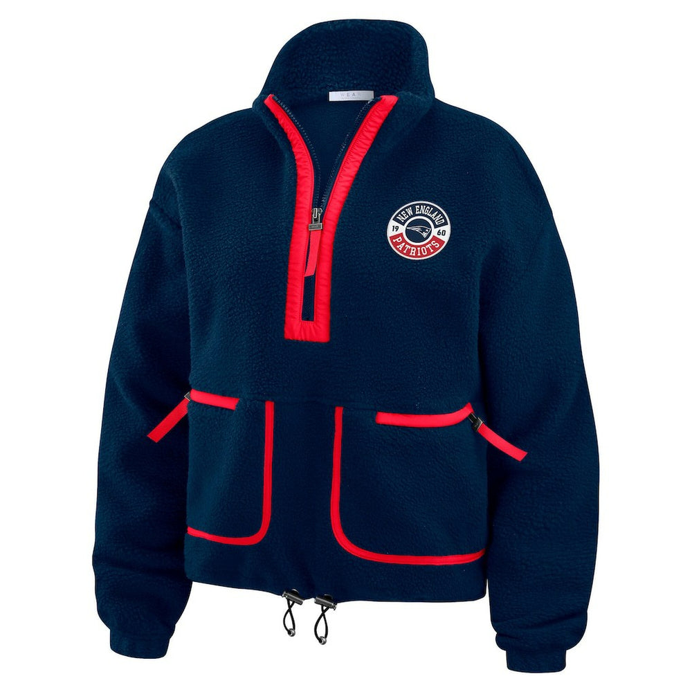 WEAR by Erin Andrews Women's Polar Fleece Half-Zip Jacket - New England Patriots