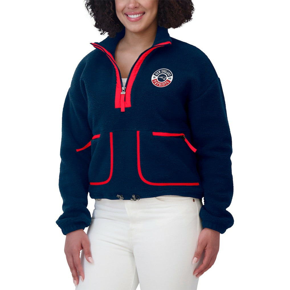 WEAR by Erin Andrews Women's Polar Fleece Half-Zip Jacket - New England Patriots