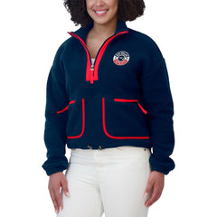 WEAR by Erin Andrews Women's Polar Fleece Half-Zip Jacket - New England Patriots