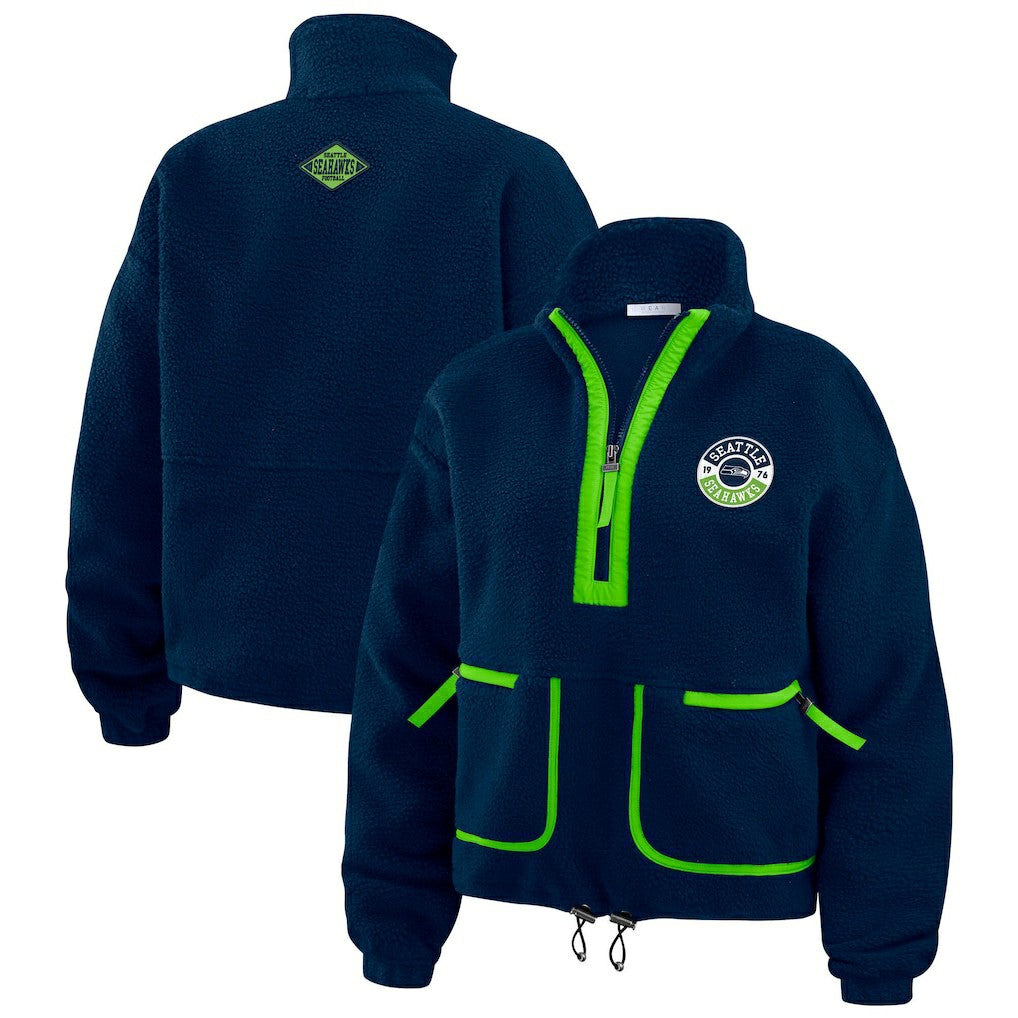 WEAR by Erin Andrews Women's Polar Fleece Half-Zip Jacket - Seattle Seahawks
