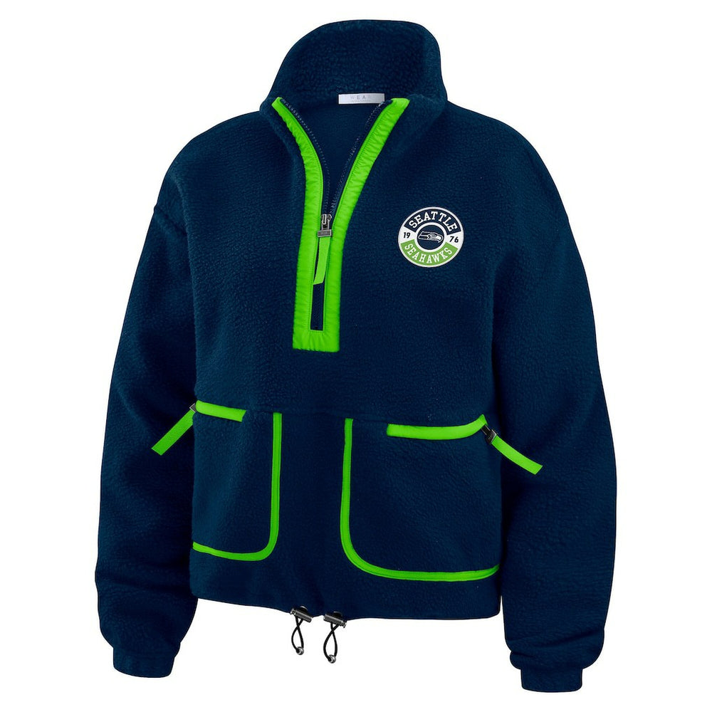 WEAR by Erin Andrews Women's Polar Fleece Half-Zip Jacket - Seattle Seahawks