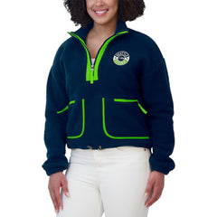 WEAR by Erin Andrews Women's Polar Fleece Half-Zip Jacket - Seattle Seahawks