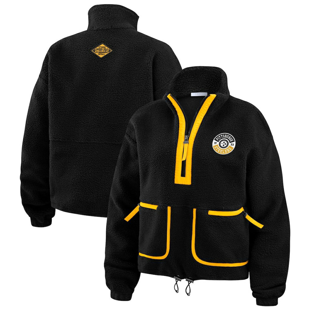 WEAR by Erin Andrews Women's Polar Fleece Half-Zip Jacket - Pittsburgh Steelers
